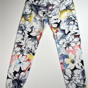 Calvin Klein White Floral Performance Leggings
